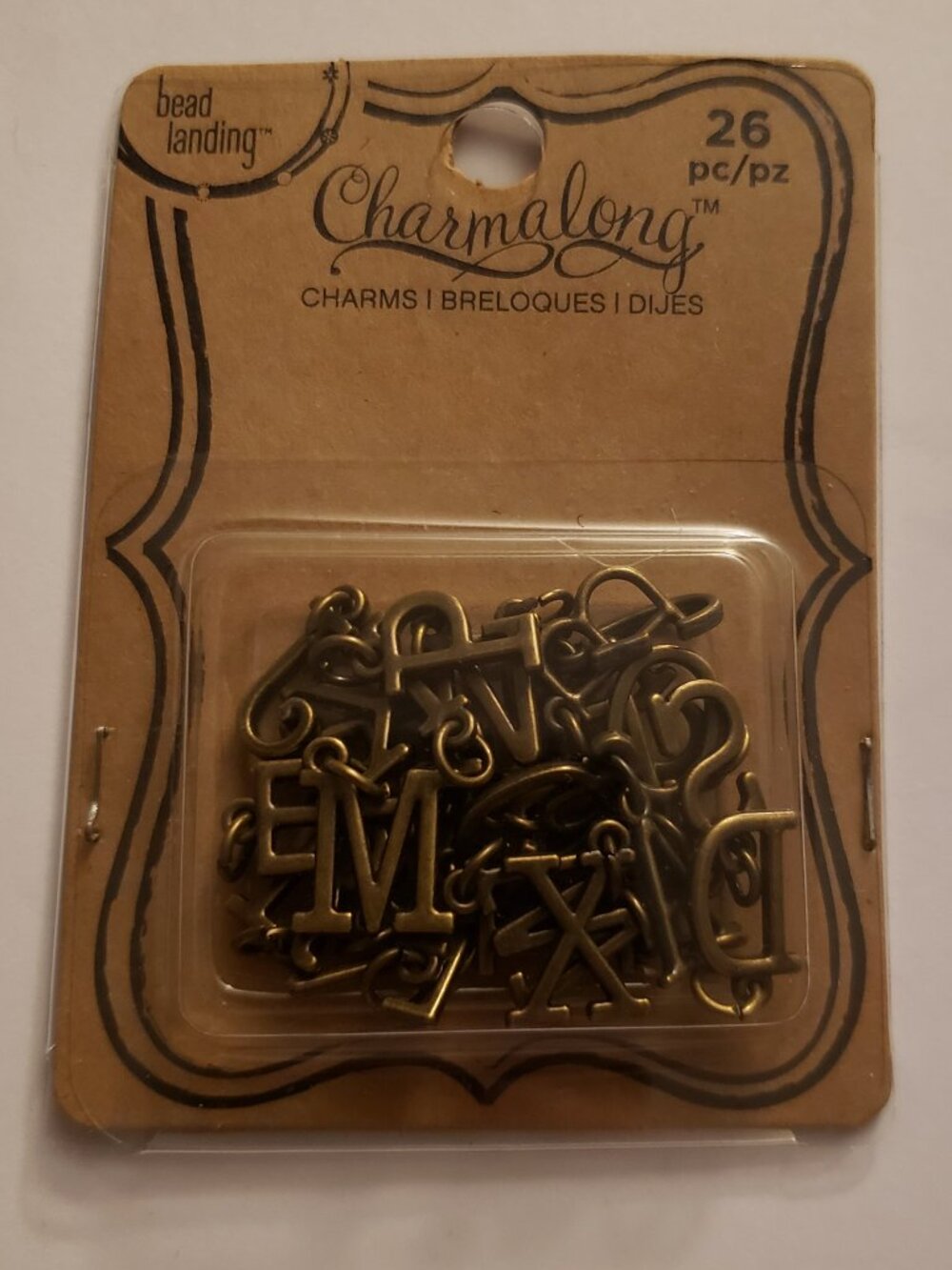 26-pc Bead Landing Charmalong Letter Alphabet Charms Pendants Monogram Brand New